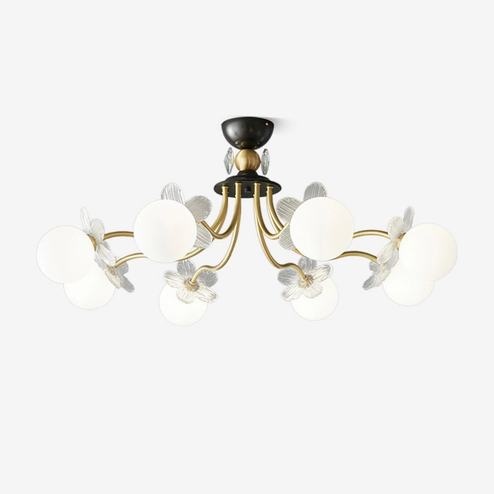 Blossom Flower Glass Chandelier minimalist reading light