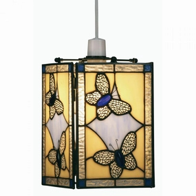 Blue Butterfly Easy Fit Tiffany Ceiling Lamp Shade Damaged Box white ceiling lamp
