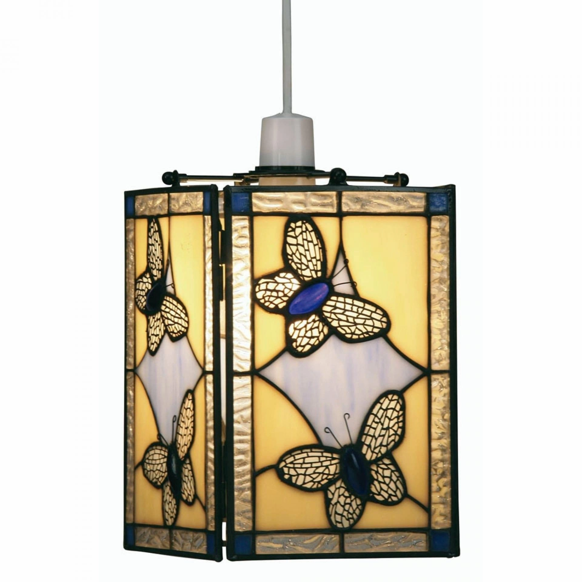 Blue Butterfly Easy Fit Tiffany Ceiling Lamp Shade Damaged Box white ceiling lamp