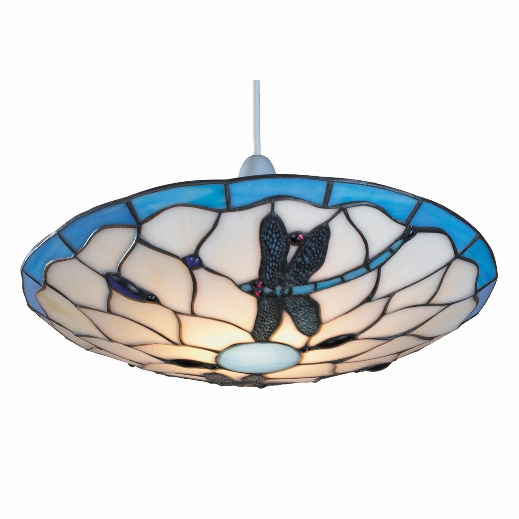 Blue Dragonfly  Easy Fit Tiffany Ceiling Lamp Shade (Copy) white ceiling lamp