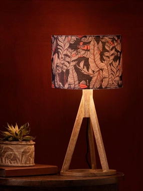 Blue Leaves Trio Wooden Lamp decorative ceiling fixture