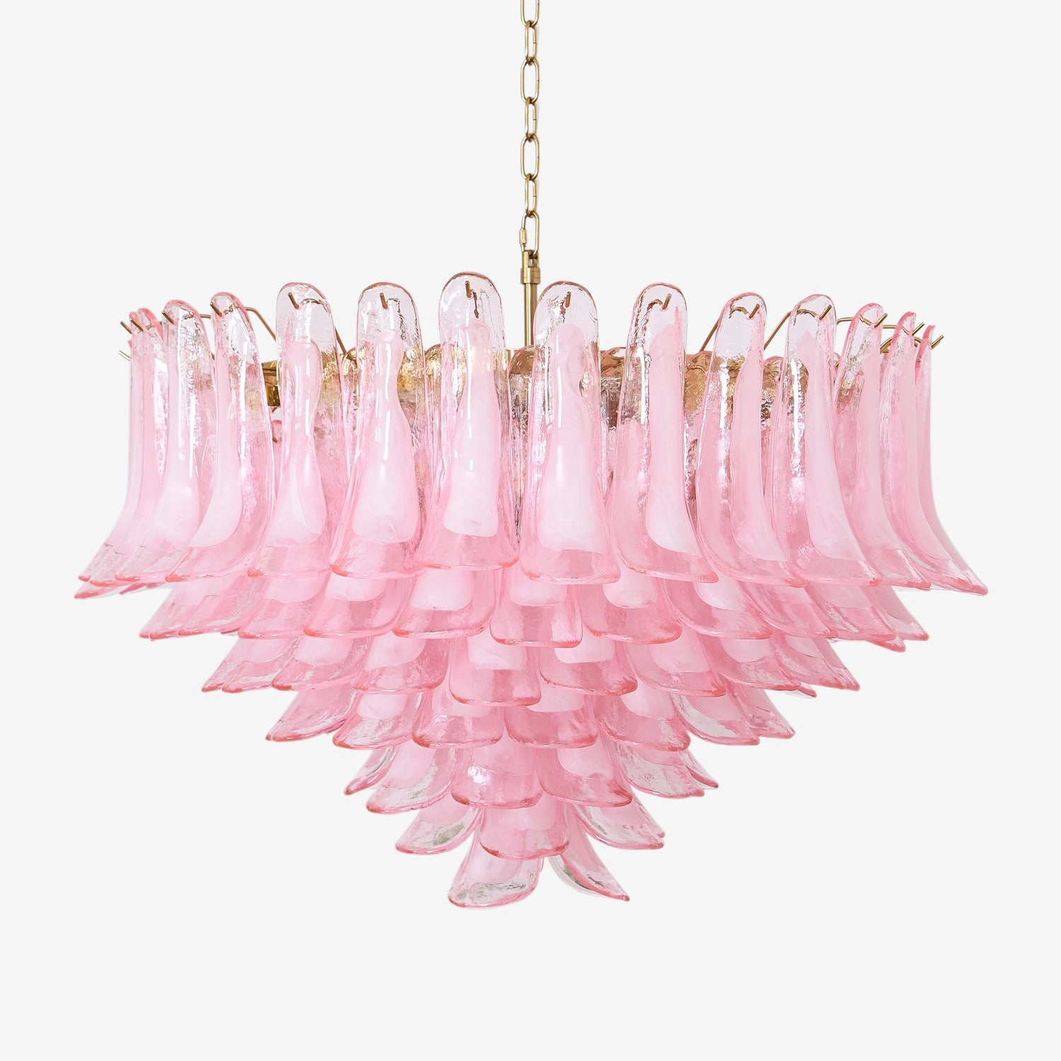 Blush Pink Glass Murano Chandelier minimalist reading light