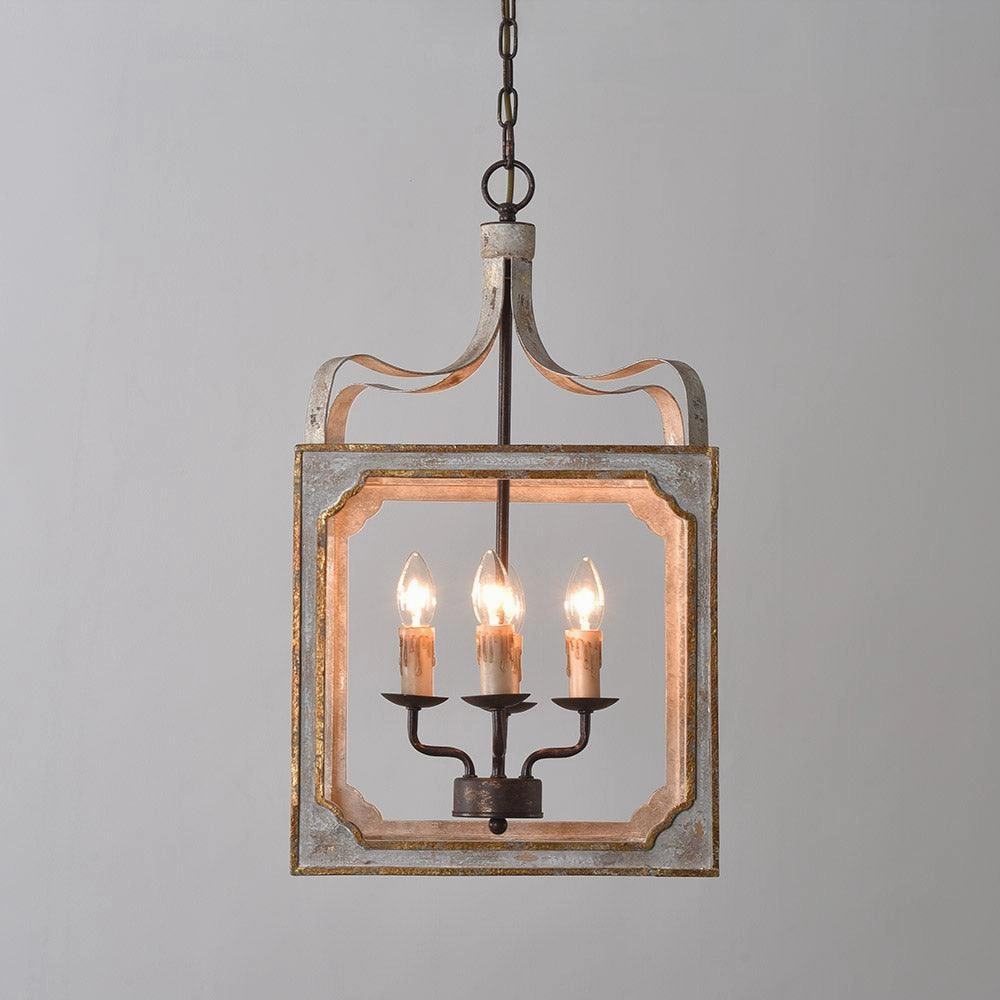 Boho Rustic Cube Chandelier