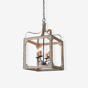 Boho Rustic Cube Chandelier minimalist reading light
