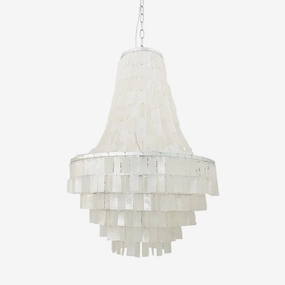 Boho Shell Tiered Chandelier minimalist reading light