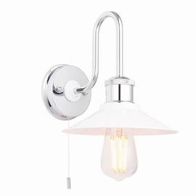 Boscombe Chrome Fisherman Bathroom Wall Light - Pull Cord vintage desk lamp