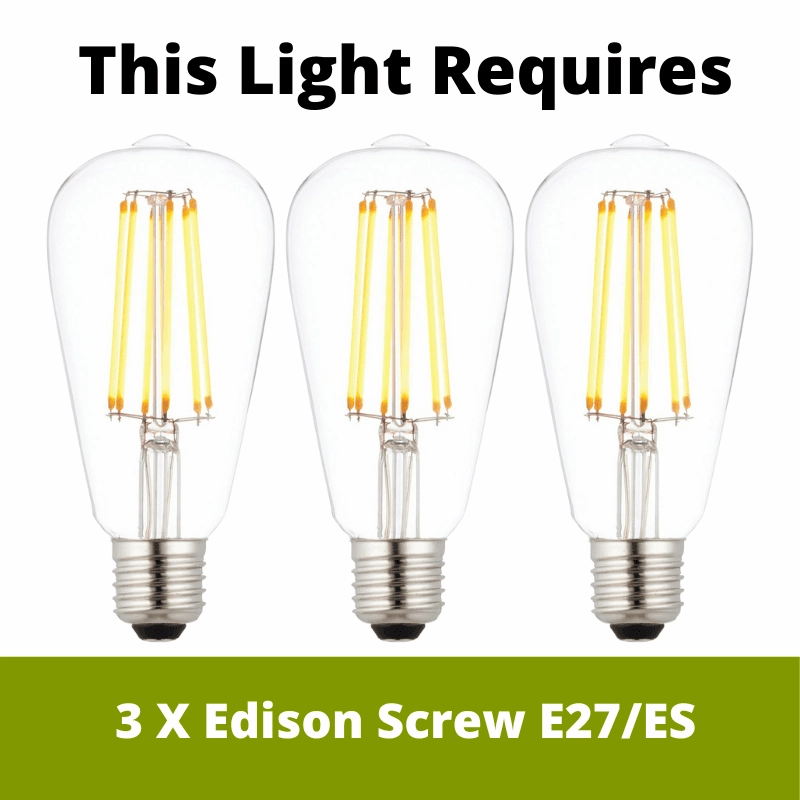 Boule 3 Light Silver Semi-Flush Ceiling Light - Glass Shade