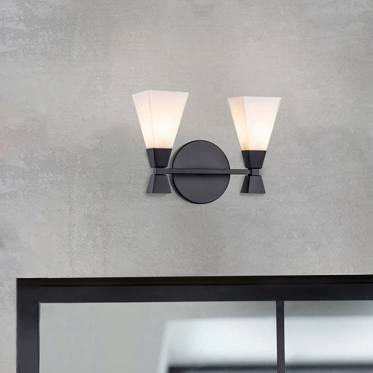 Bowtie 2 Light Black Modern Bathroom Wall Light vintage desk lamp