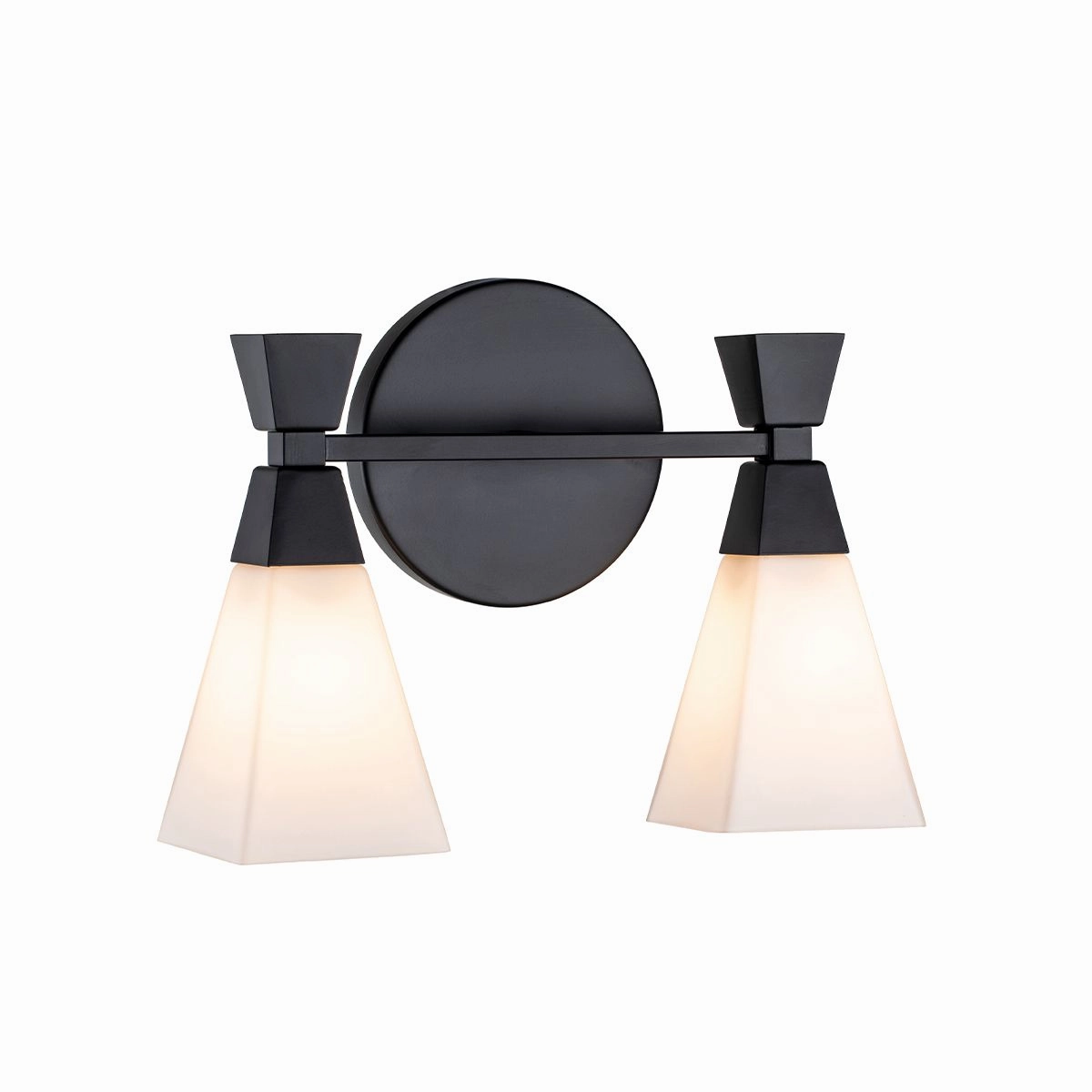 Bowtie 2 Light Black Modern Bathroom Wall Light