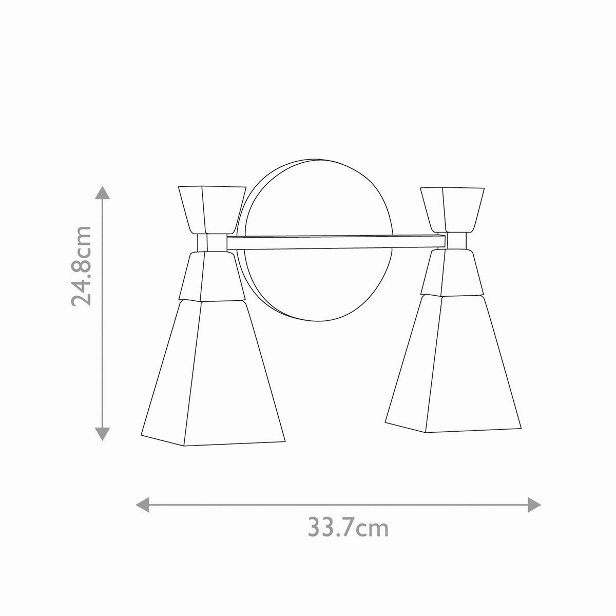 Bowtie 2 Light Black Modern Bathroom Wall Light