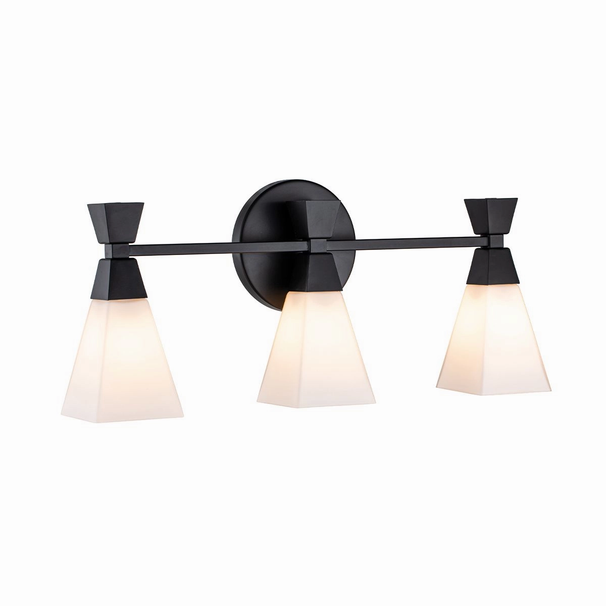 Bowtie 3 Light Black Modern Bathroom Wall Light