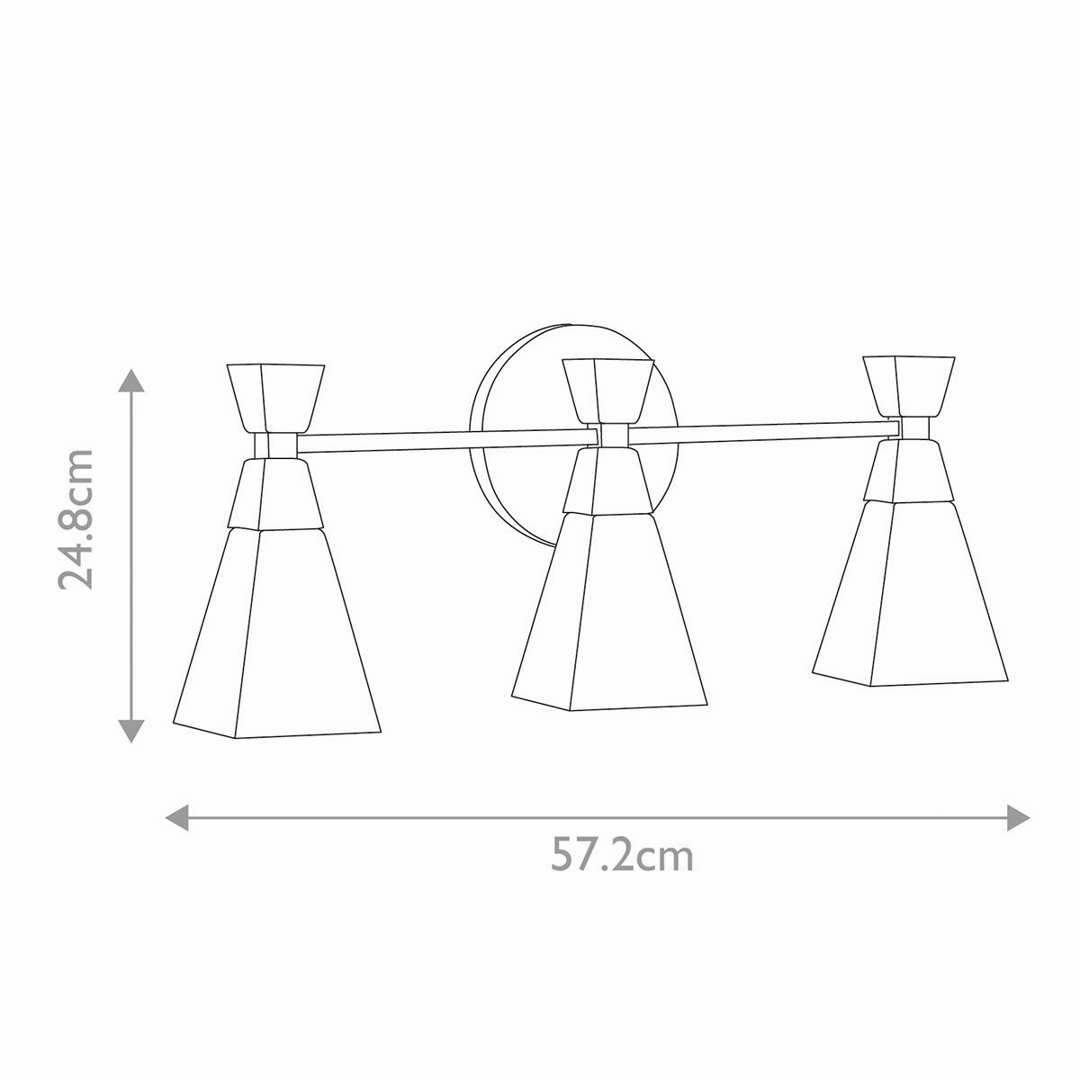 Bowtie 3 Light Black Modern Bathroom Wall Light