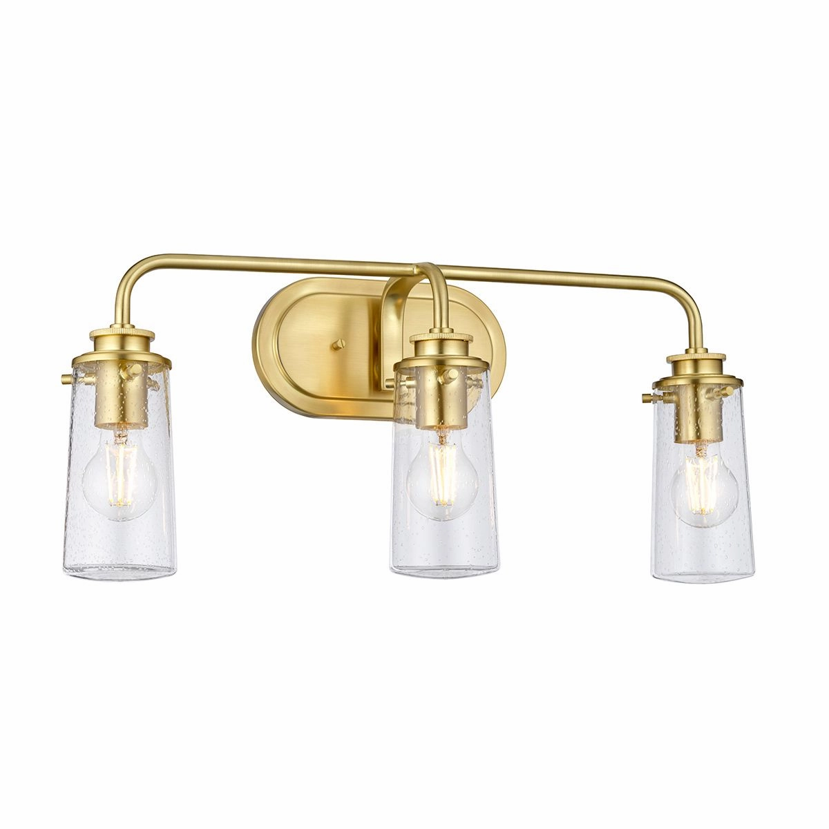 Braelyn 3 Light Brushed Brass Bathroom Wall Light vintage desk lamp