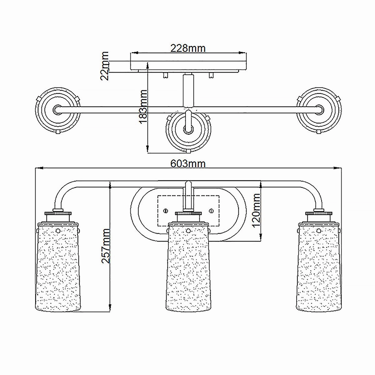 Braelyn 3 Light Brushed Brass Bathroom Wall Light