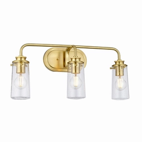 Braelyn 3 Light Brushed Brass Bathroom Wall Light vintage desk lamp