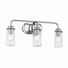 Braelyn 3 Light Polished Chrome Bathroom Wall Light vintage desk lamp