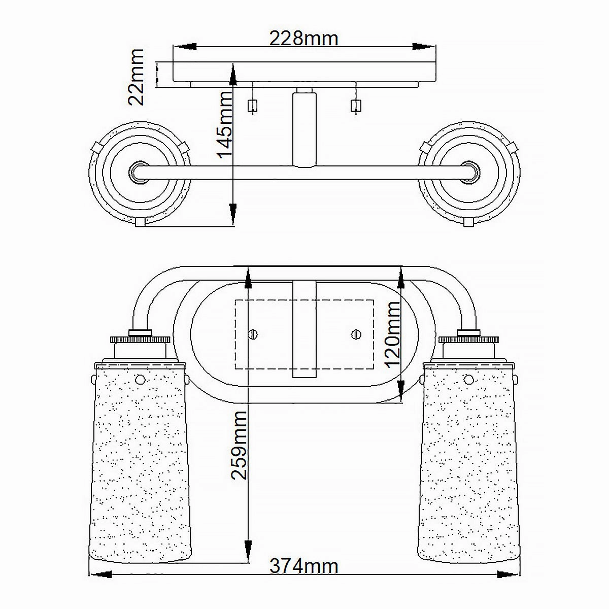 Braelyn Brass Double Bathroom Wall Light