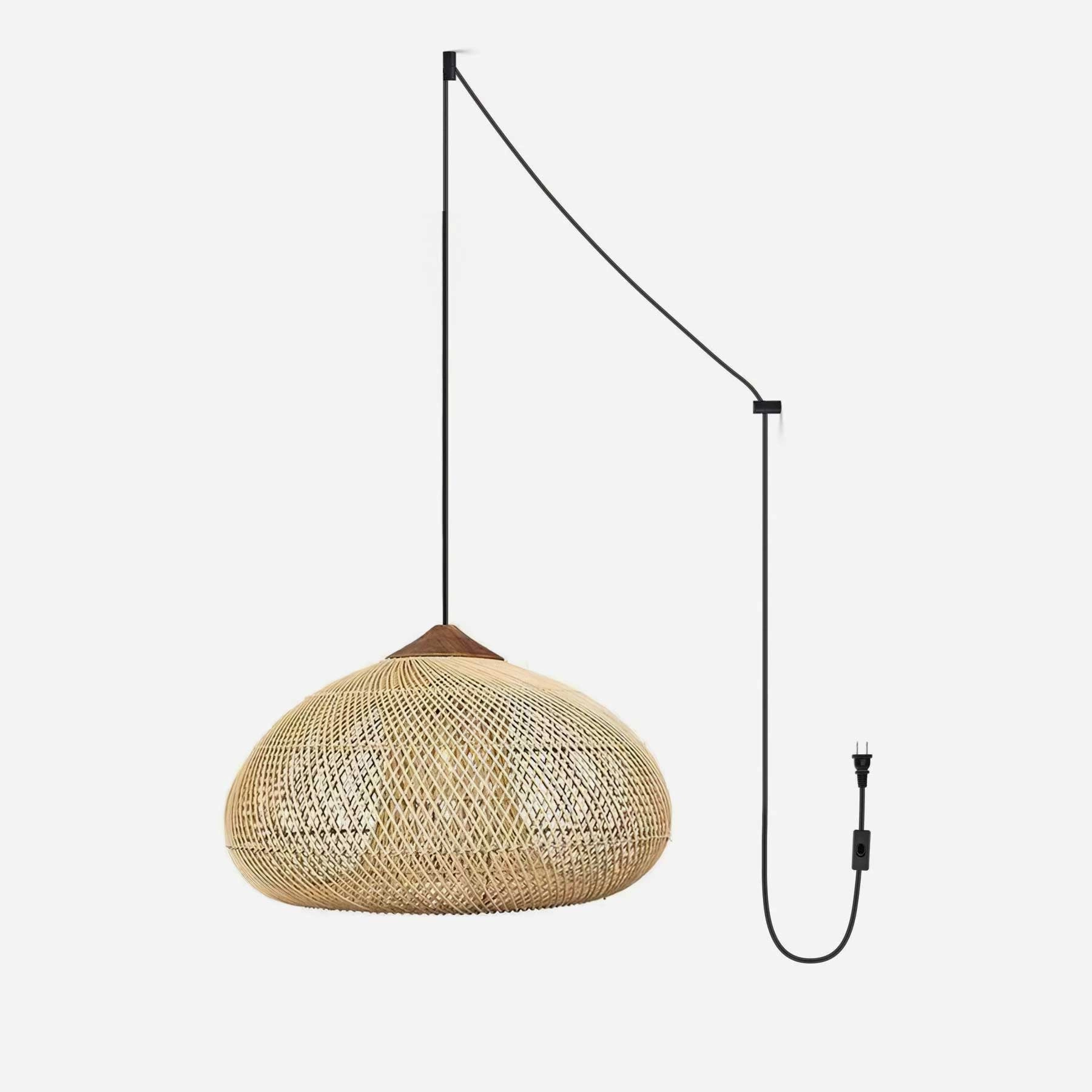 Braided Rattan Swag Pendant Lamp surface mount ceiling lamp