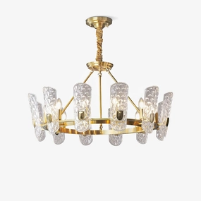 Brass Central Chandelier minimalist reading light