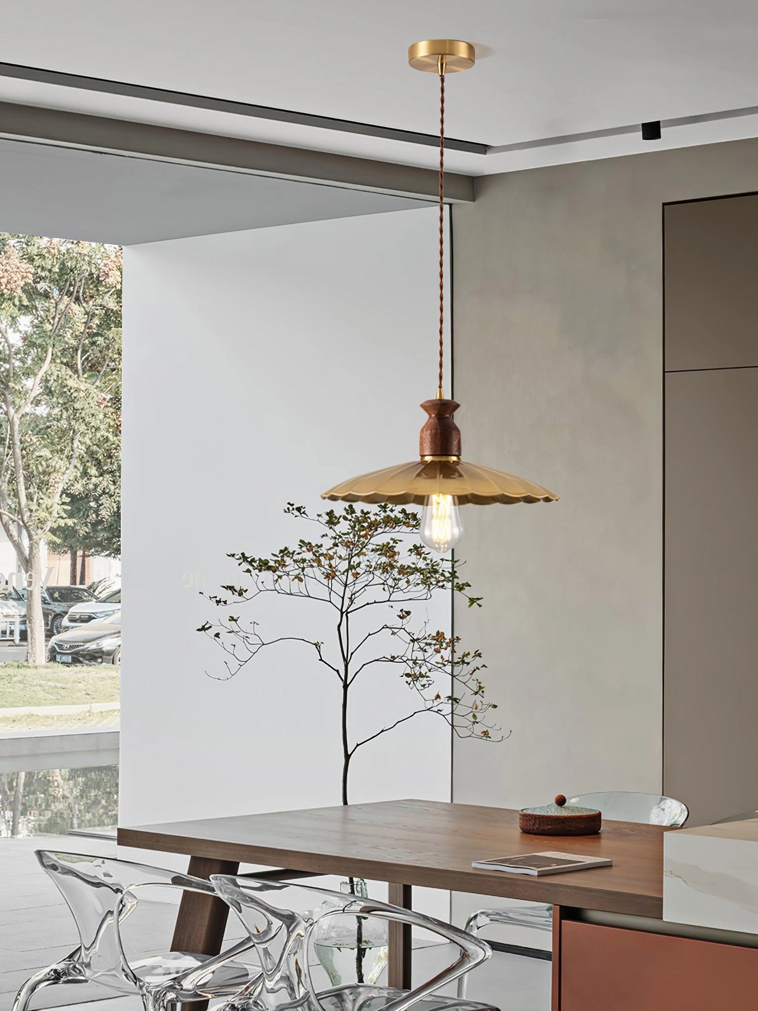 Brass Crest Pendant Light