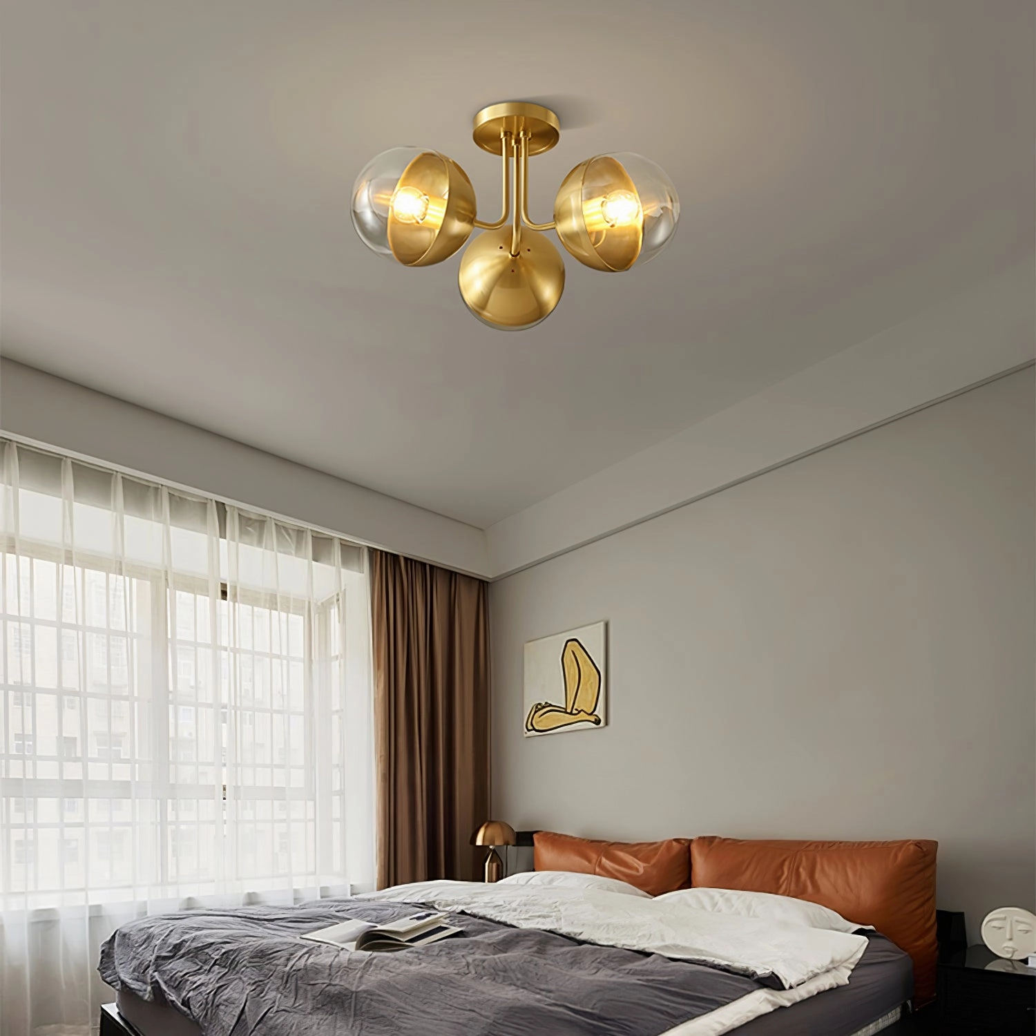 Brass Globulars Ceiling Lamp