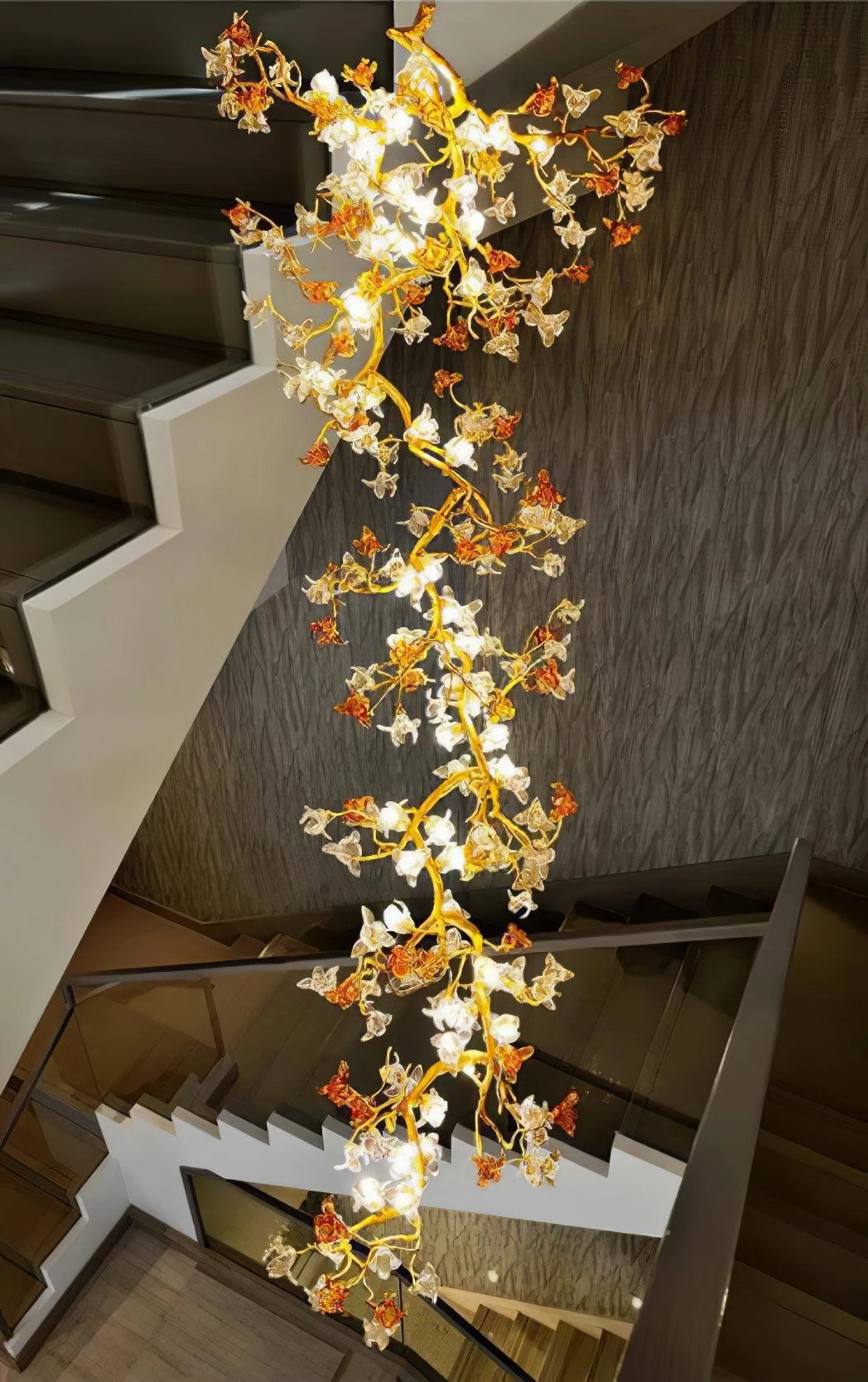 Brass Maple Branch Chandelier