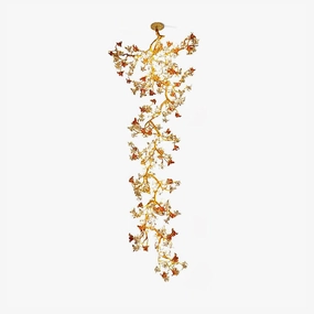 Brass Maple Branch Chandelier minimalist reading light