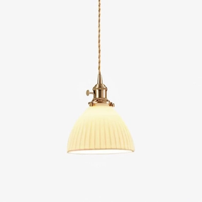 Brass Pleated Ceramic Pendant Lamp contemporary ceiling lighting