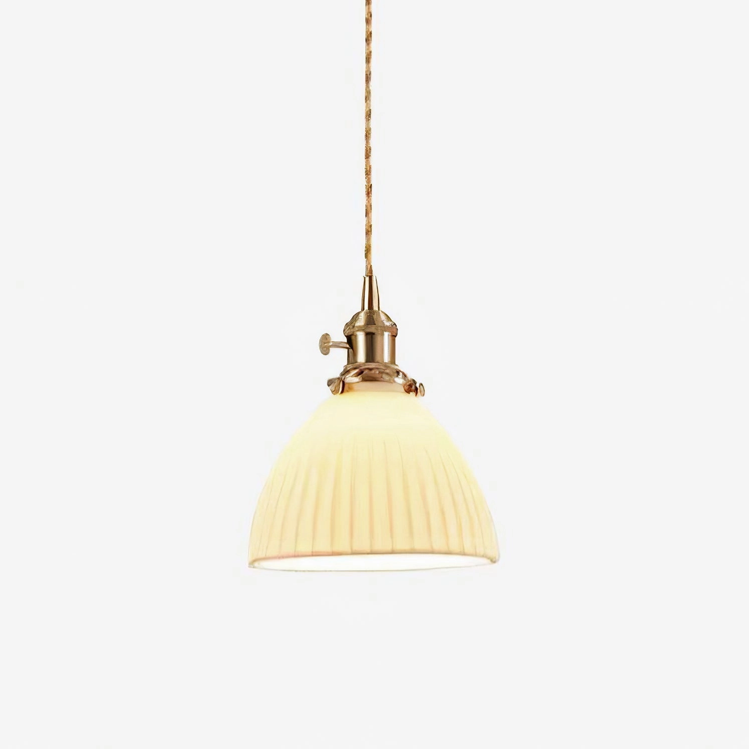 Brass Pleated Ceramic Pendant Lamp contemporary ceiling lighting