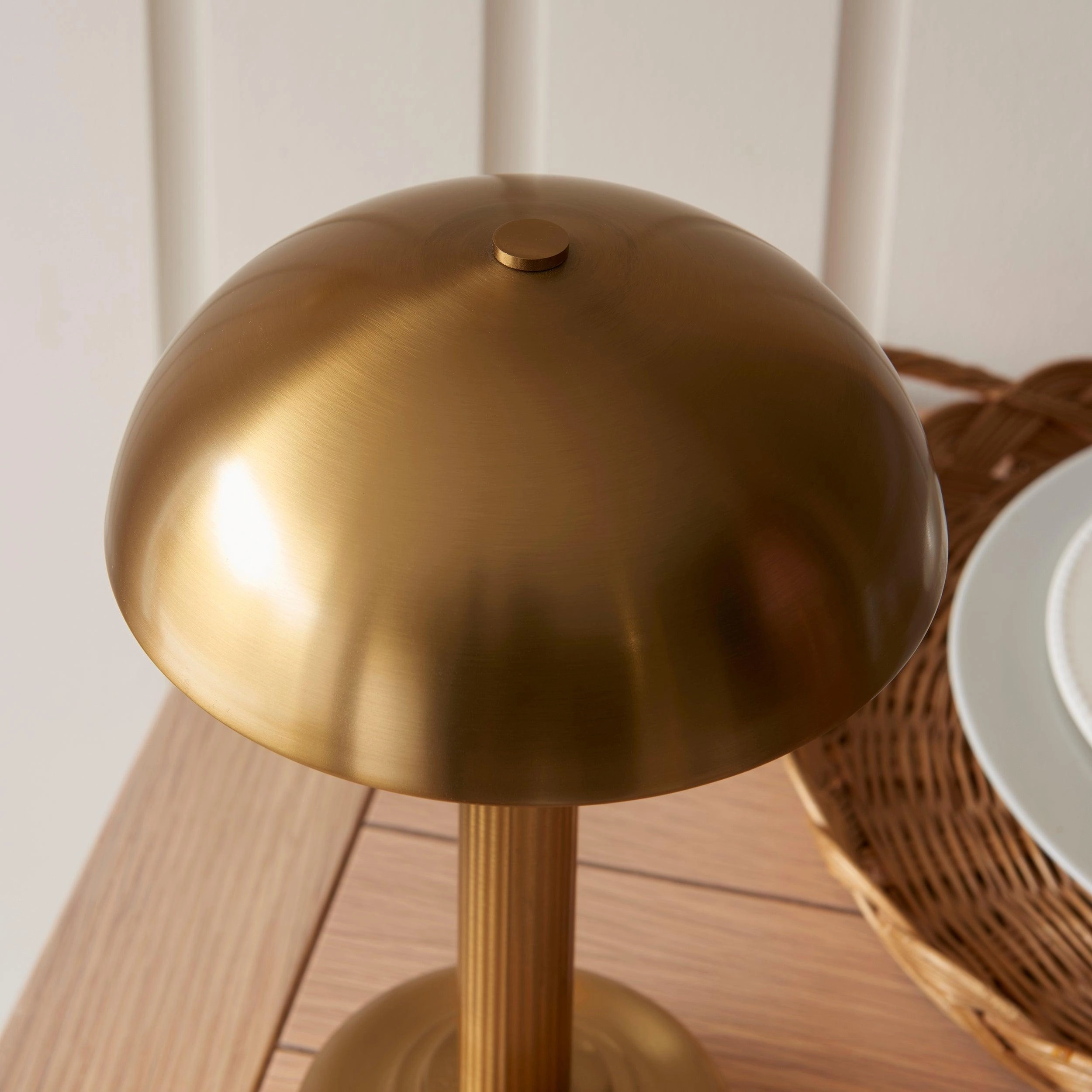 Bridport Rechargeable Cordless LED Brass Table Lamp With Touch Dimmer