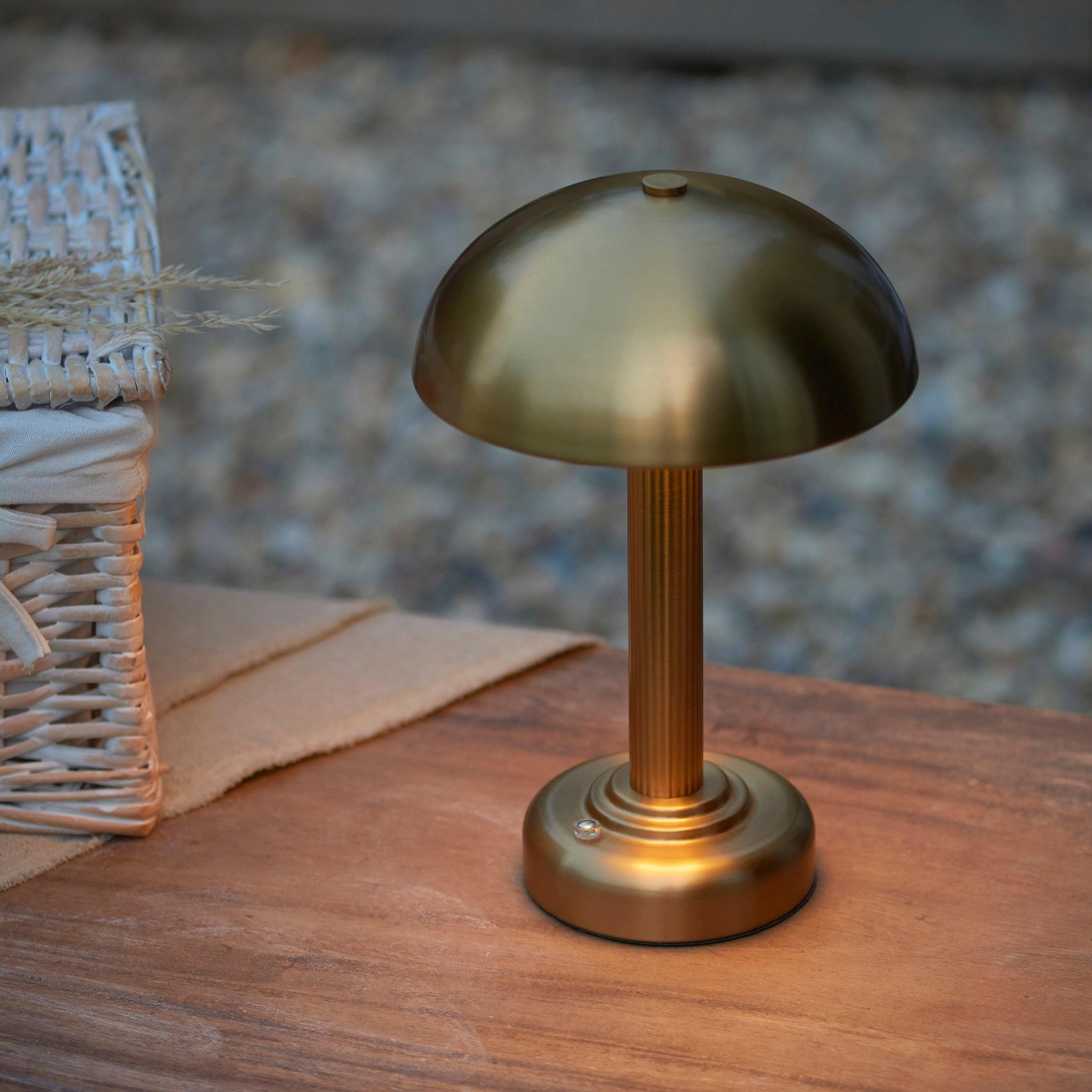 Bridport Rechargeable Cordless LED Brass Table Lamp With Touch Dimmer