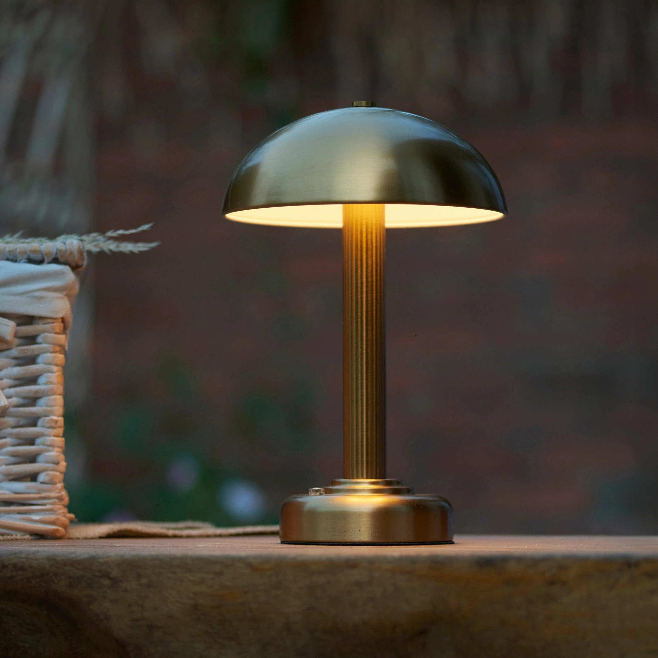 Bridport Rechargeable Cordless LED Brass Table Lamp With Touch Dimmer