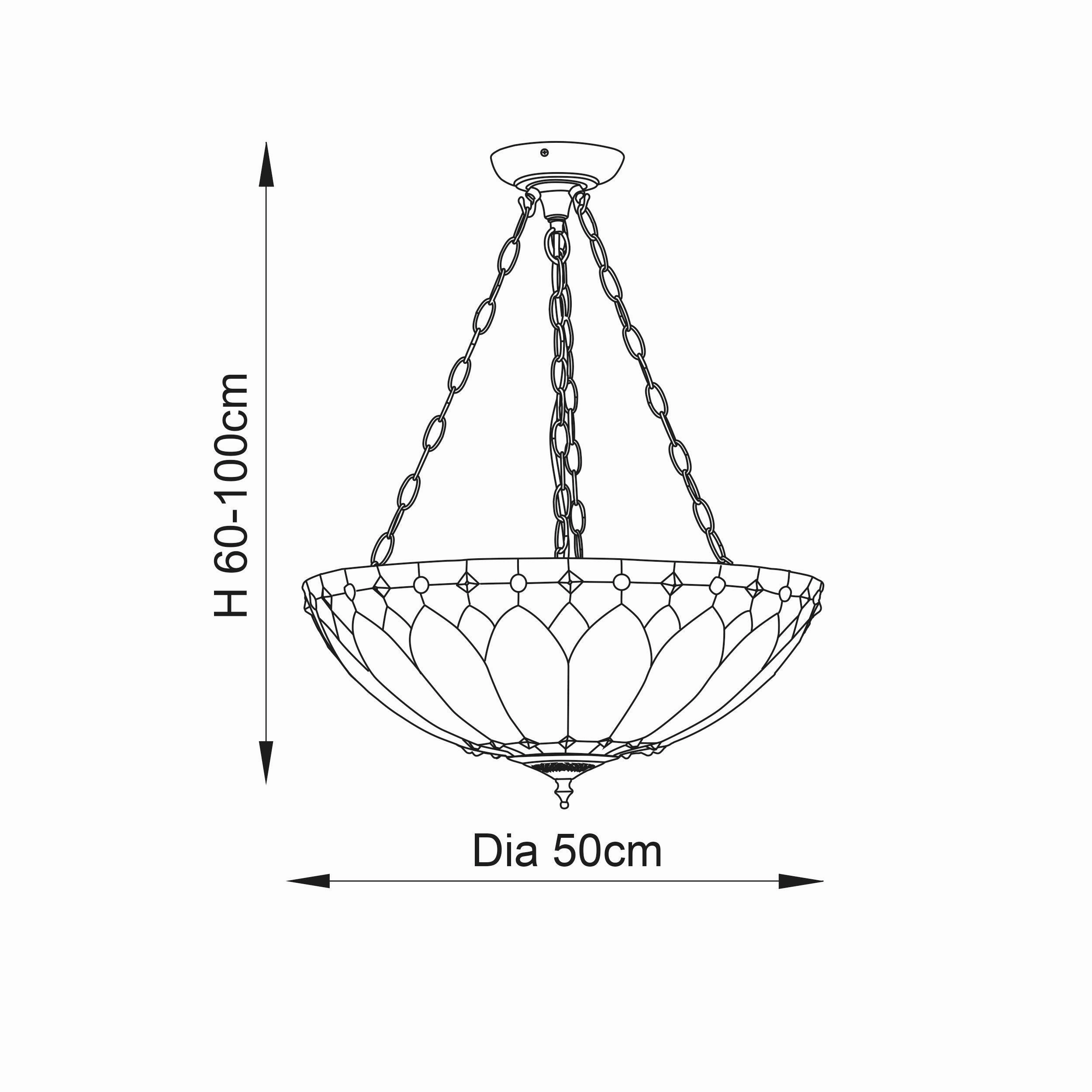Brooklyn Medium Inverted Tiffany Ceiling Light