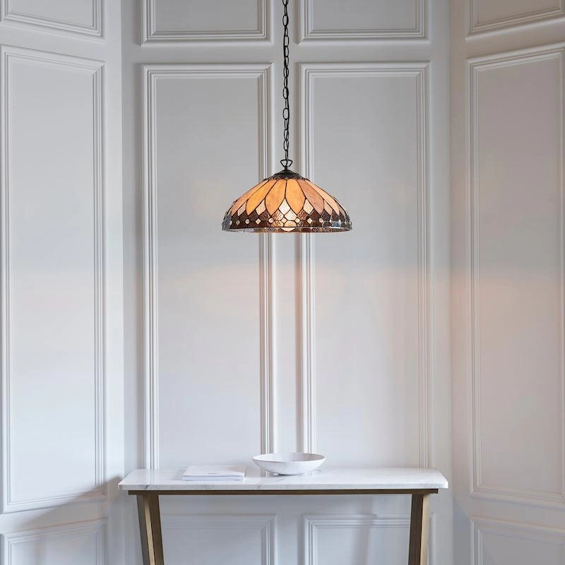 Brooklyn Medium Tiffany Ceiling Light - Single Bulb Fitting