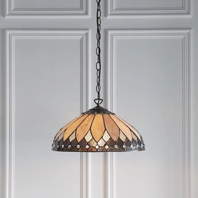 Brooklyn Medium Tiffany Ceiling Light - Single Bulb Fitting recessed ceiling spot lamp