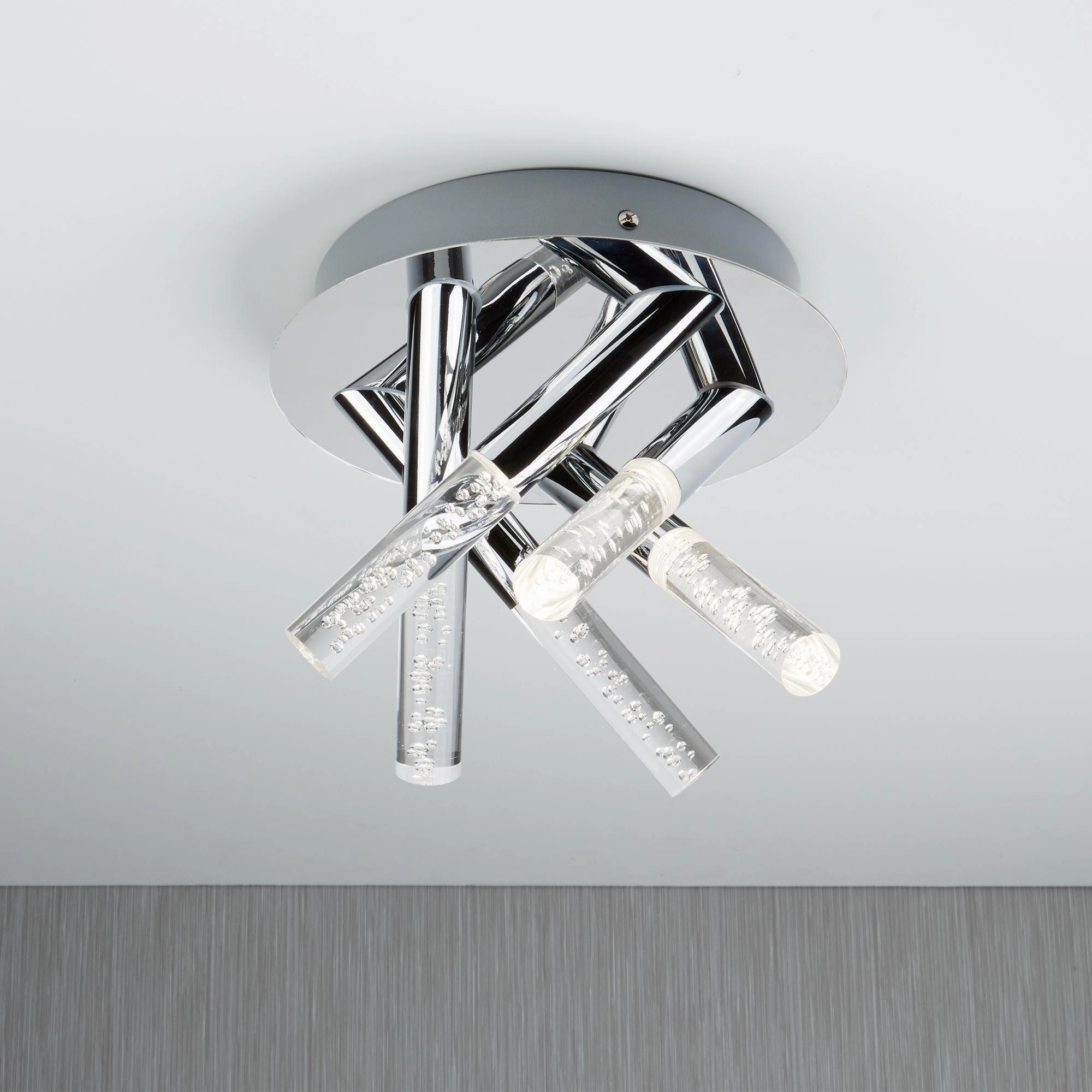 Bubbles 5 Light Chrome Flush Bathroom Ceiling Light