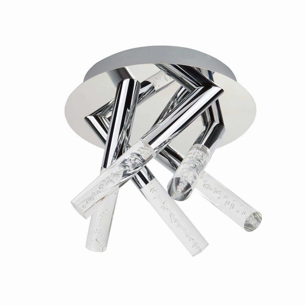 Bubbles 5 Light Chrome Flush Bathroom Ceiling Light white ceiling lamp