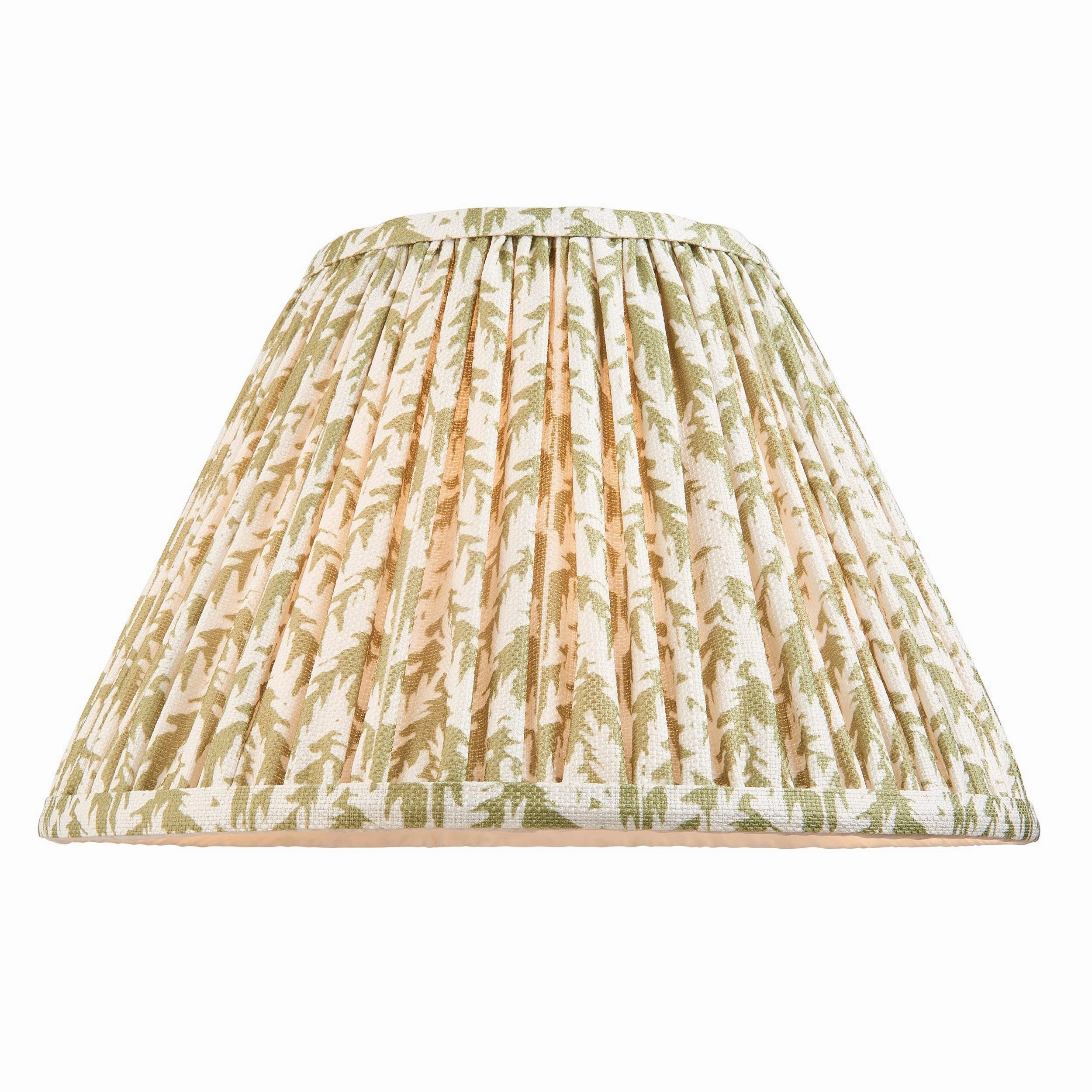 Burley Rechargeable Brass Floor Lamp & Leaf 30cm Herb Garden Green Shade