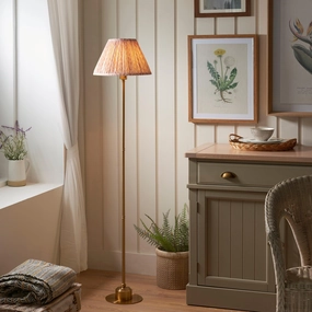 Burley Rechargeable Brass Floor Lamp & Leaf 30cm Peachy Keen Shade ceramic table lamp