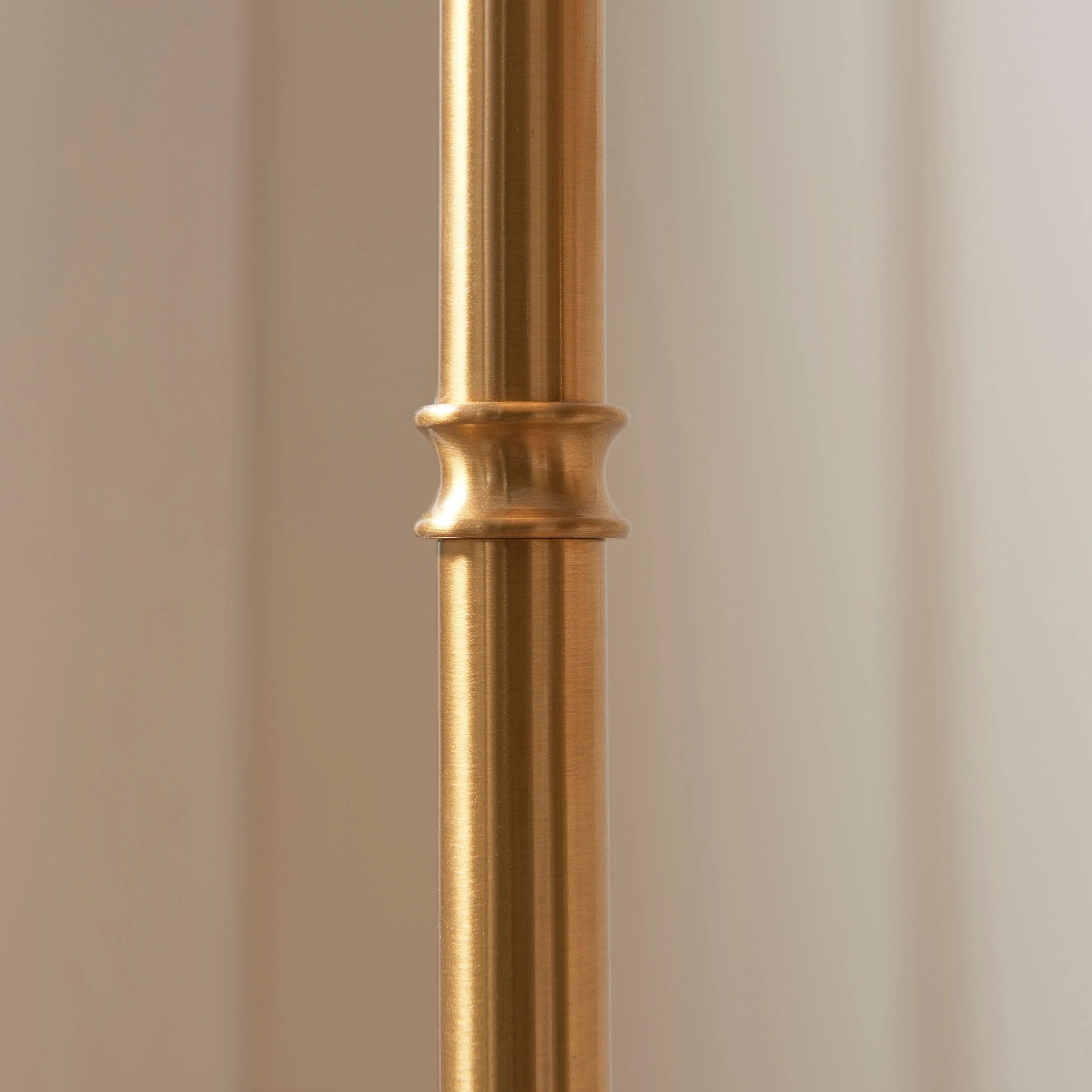 Burley Rechargeable Brass Floor Lamp & Zigzag 25cm Apricot Orange Shade