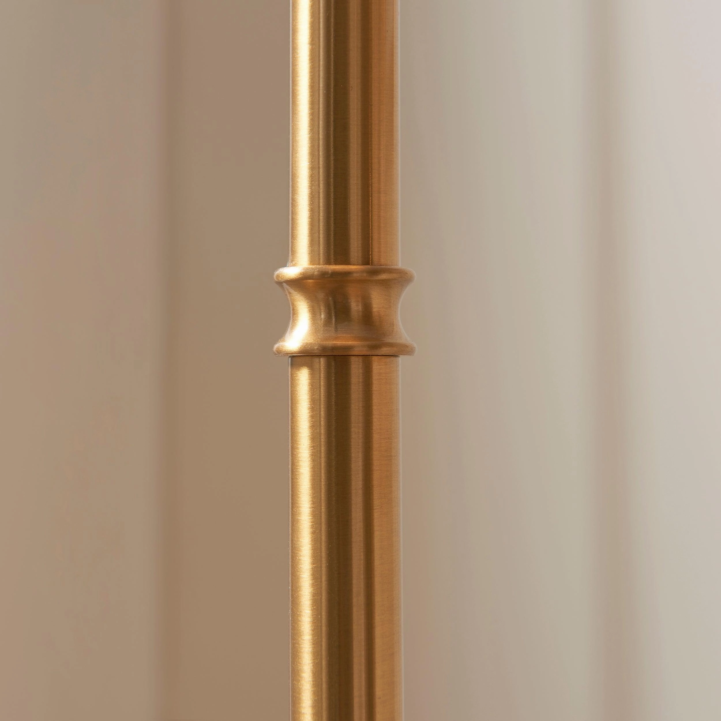 Burley Rechargeable Brass Floor Lamp & Zigzag 30cm Apricot Orange Shade