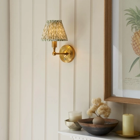 Burley Rechargeable Brass Wall Light & Leaf 16cm Herb Garden Green Shade ceramic table lamp