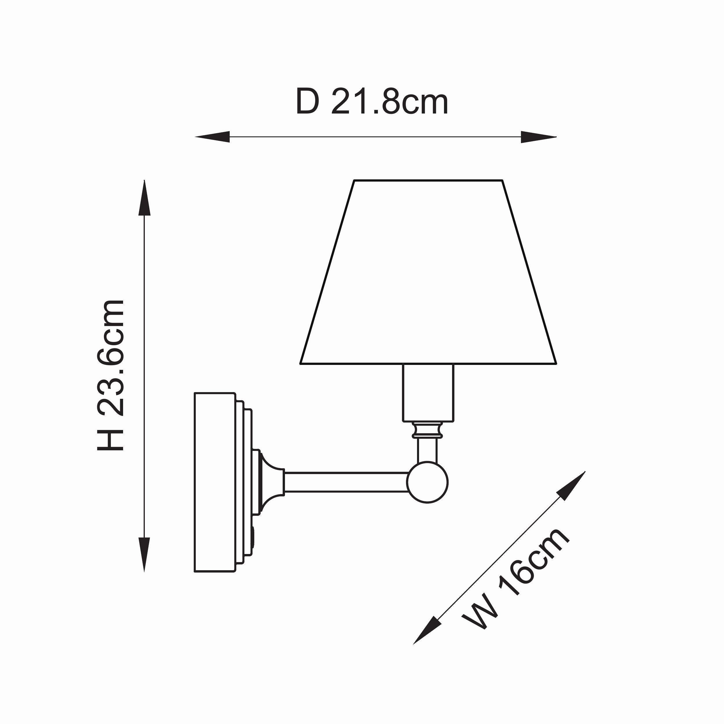 Burley Rechargeable Brass Wall Light & Leaf 16cm Peachy keen Shade