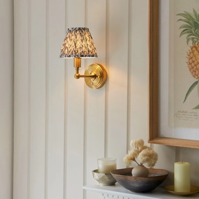 Burley Rechargeable Brass Wall Light & Leaf 16cm Pearl Grey Shade ceramic table lamp