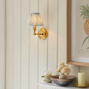 Burley Rechargeable Brass Wall Light & Leaf 16cm Shell Bay Blue Shade ceramic table lamp