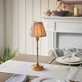 Burley Rechargeable Table Lamp & Ikat 16cm Neutral Shade ceramic table lamp