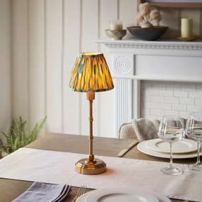 Burley Rechargeable Table Lamp & Ikat 16cm Yellow & Jade Shade ceramic table lamp