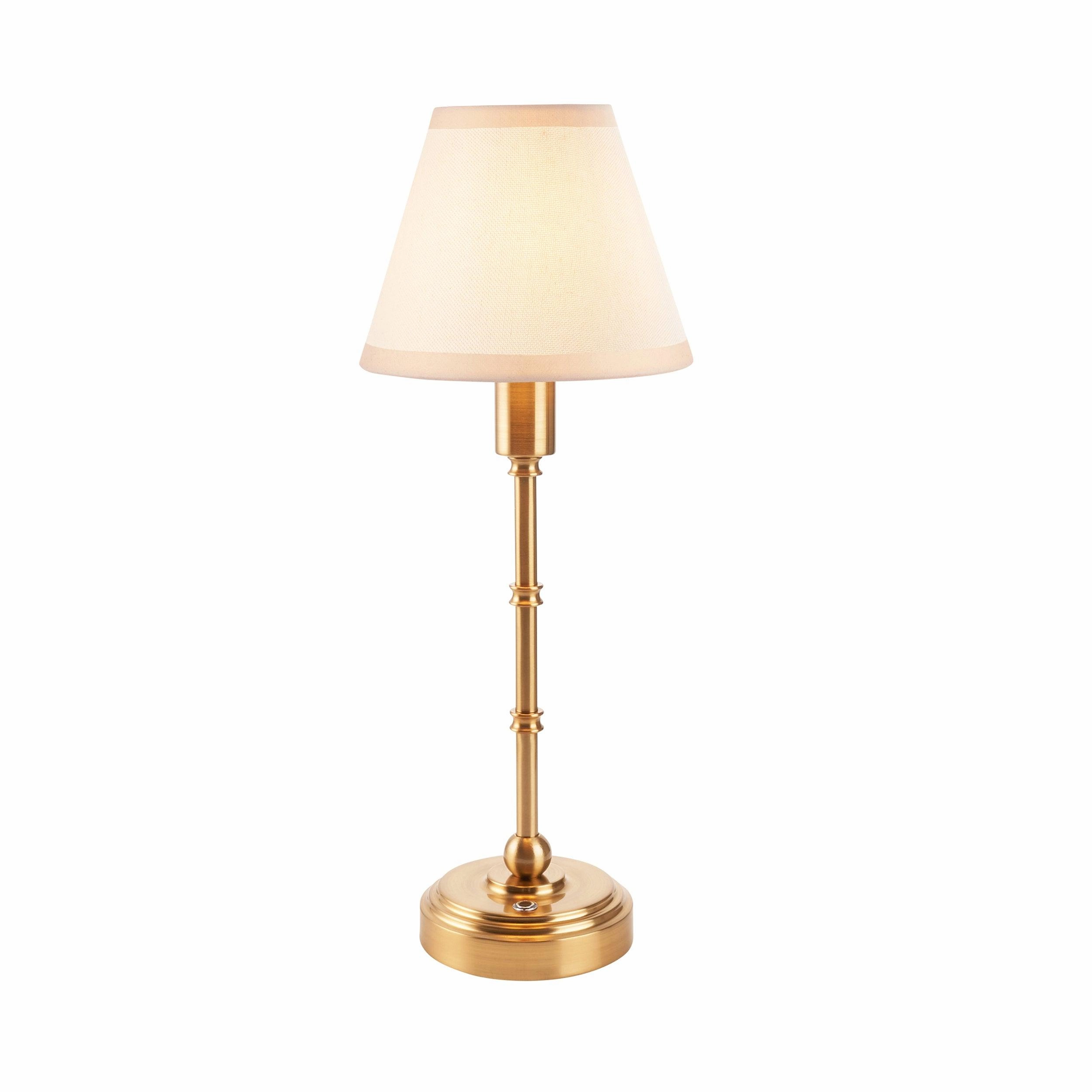Burley Rechargeable Table Lamp & Ivy 16cm Vintage White Shade