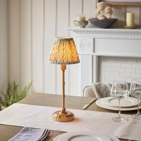 Burley Rechargeable Table Lamp & Leaf 16cm Herb Garden Green Shade ceramic table lamp