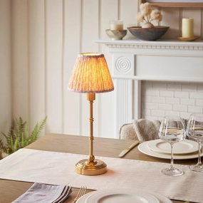 Burley Rechargeable Table Lamp & Leaf 16cm Peachy Keen Shade ceramic table lamp
